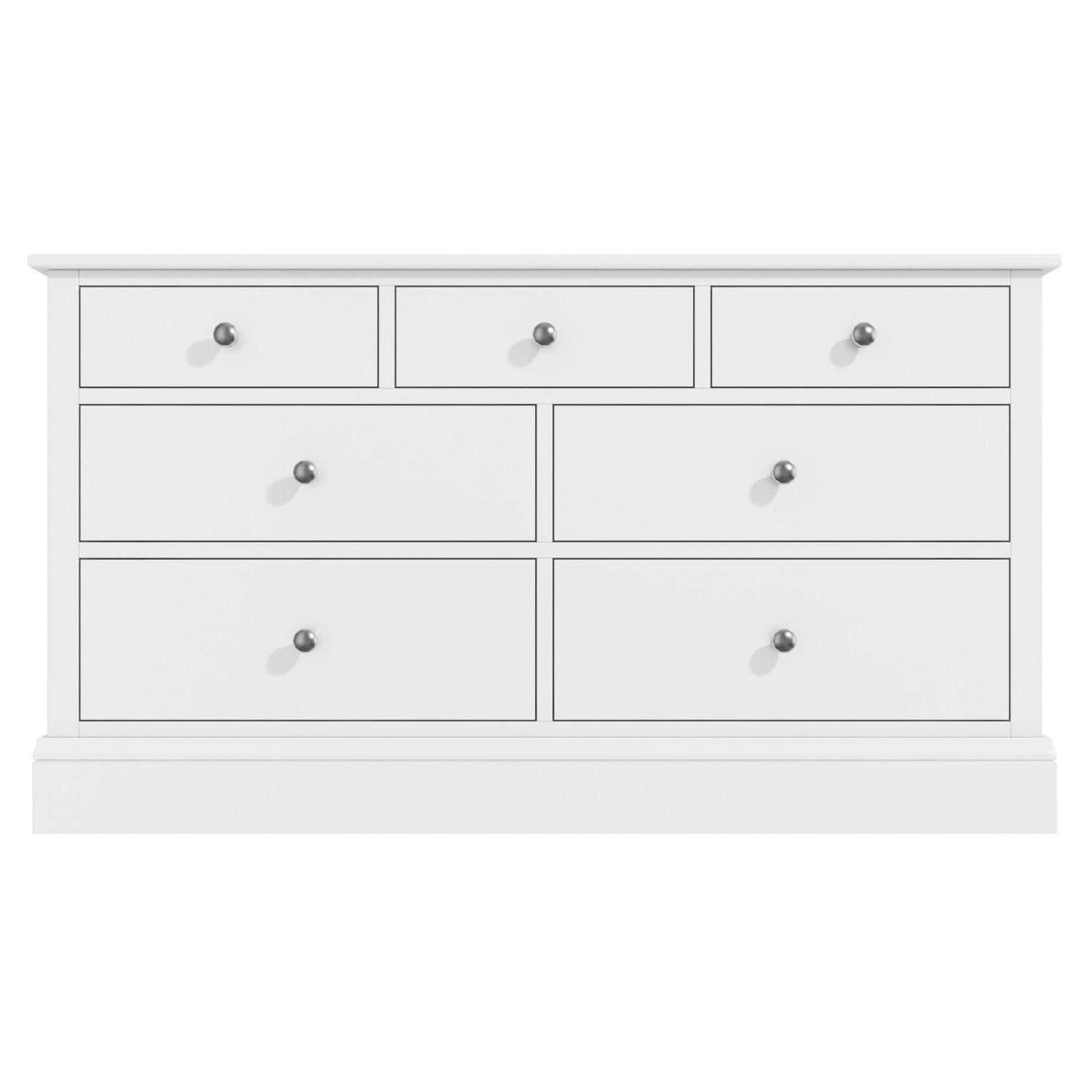 Read more about Wide white painted solid wood chest of 7 drawers harper
